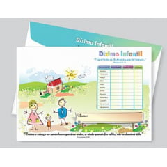 Envelope de Dízimo Infantil Interdenominacional c/ 50 unids - 00452 Envelope de Dízimo Infantil Interdenominacional c/ 50 unids - 00452